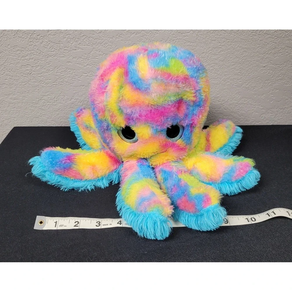 Psychedelic Multicolored Stuffed Octopus by Fiesta Plush Stuffed Animal
